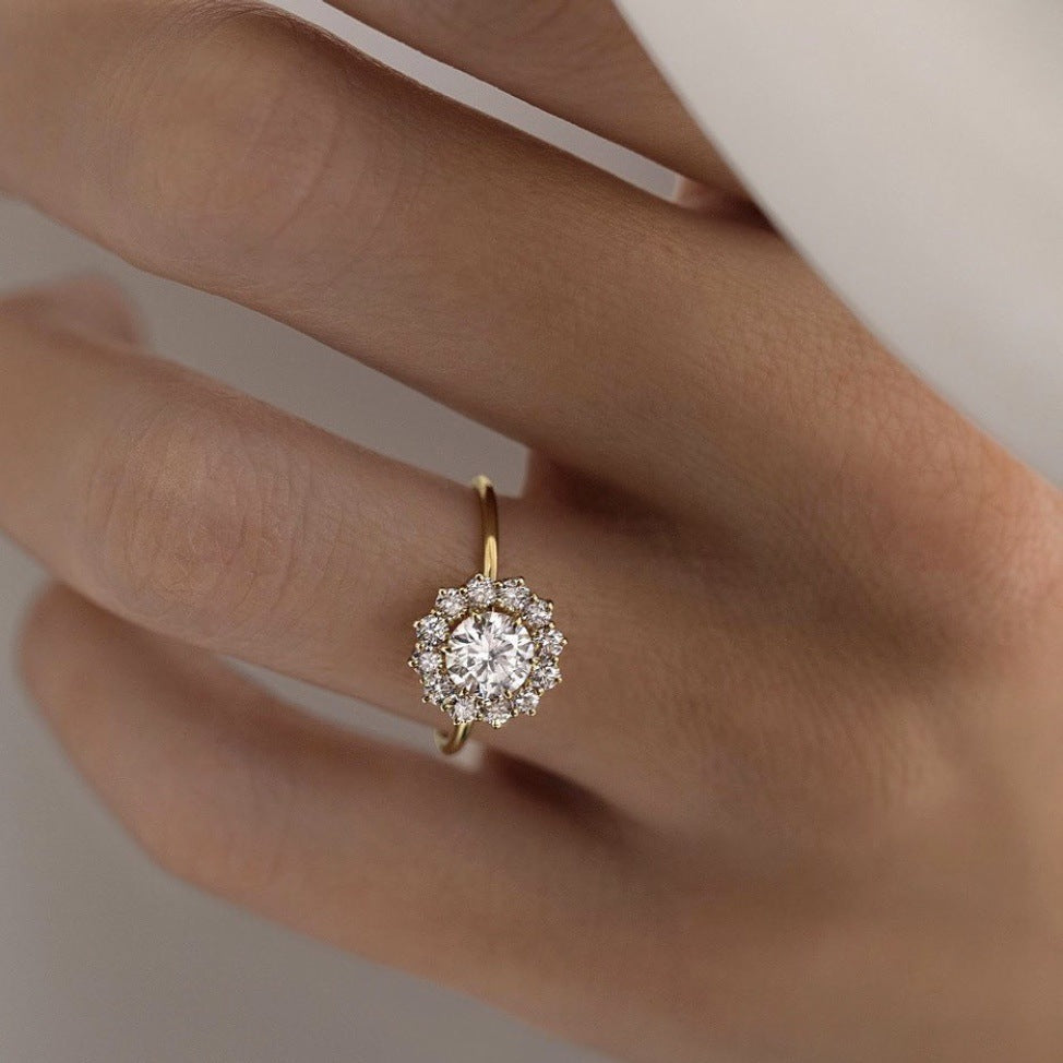 Anillos de circón de mujeres de aleación al por mayor de aleación